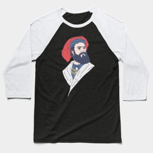 Marco Polo - Mosaic Graphic - Famous Trader Baseball T-Shirt